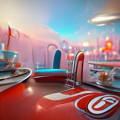 Detailed 1950s Diner Concept Art