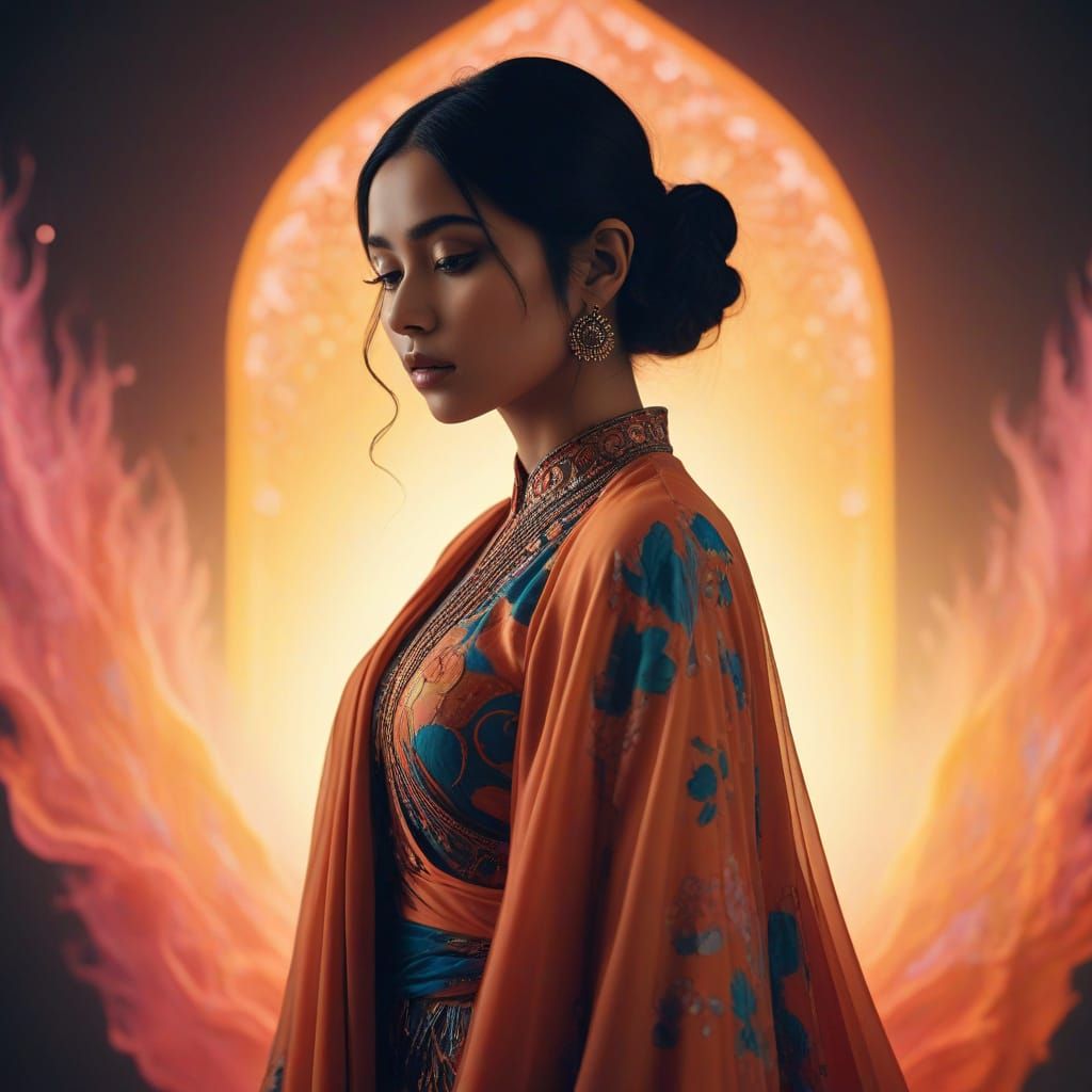 Ethereal grace wrapped in cosmic dreams