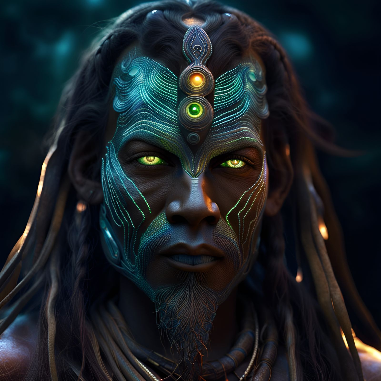 Agarthan Leader Elysar Lumora in Epic Digital Art