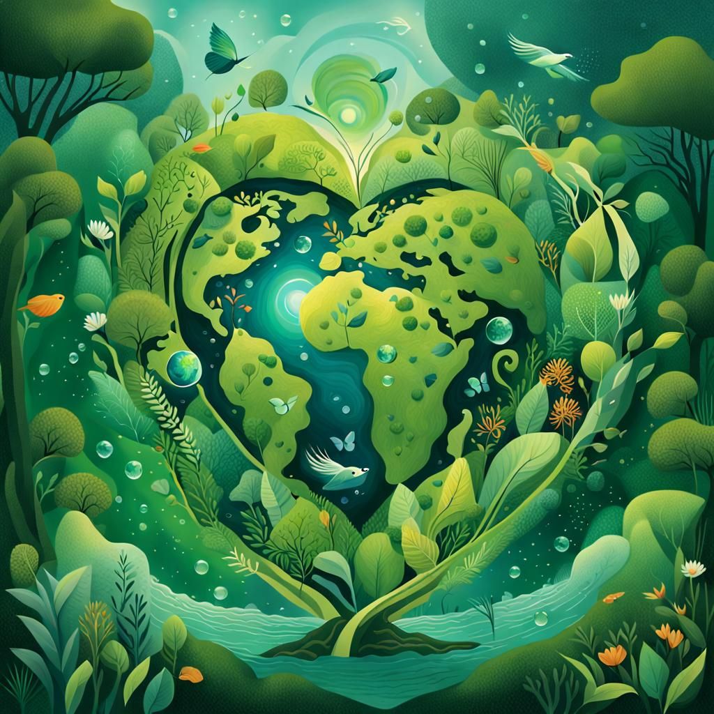 Inspiring Earth Day Illustration: Interconnected Life