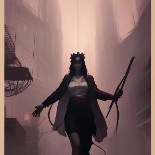 Dark Fantasy Nurse Concept Art in 8K Resolution