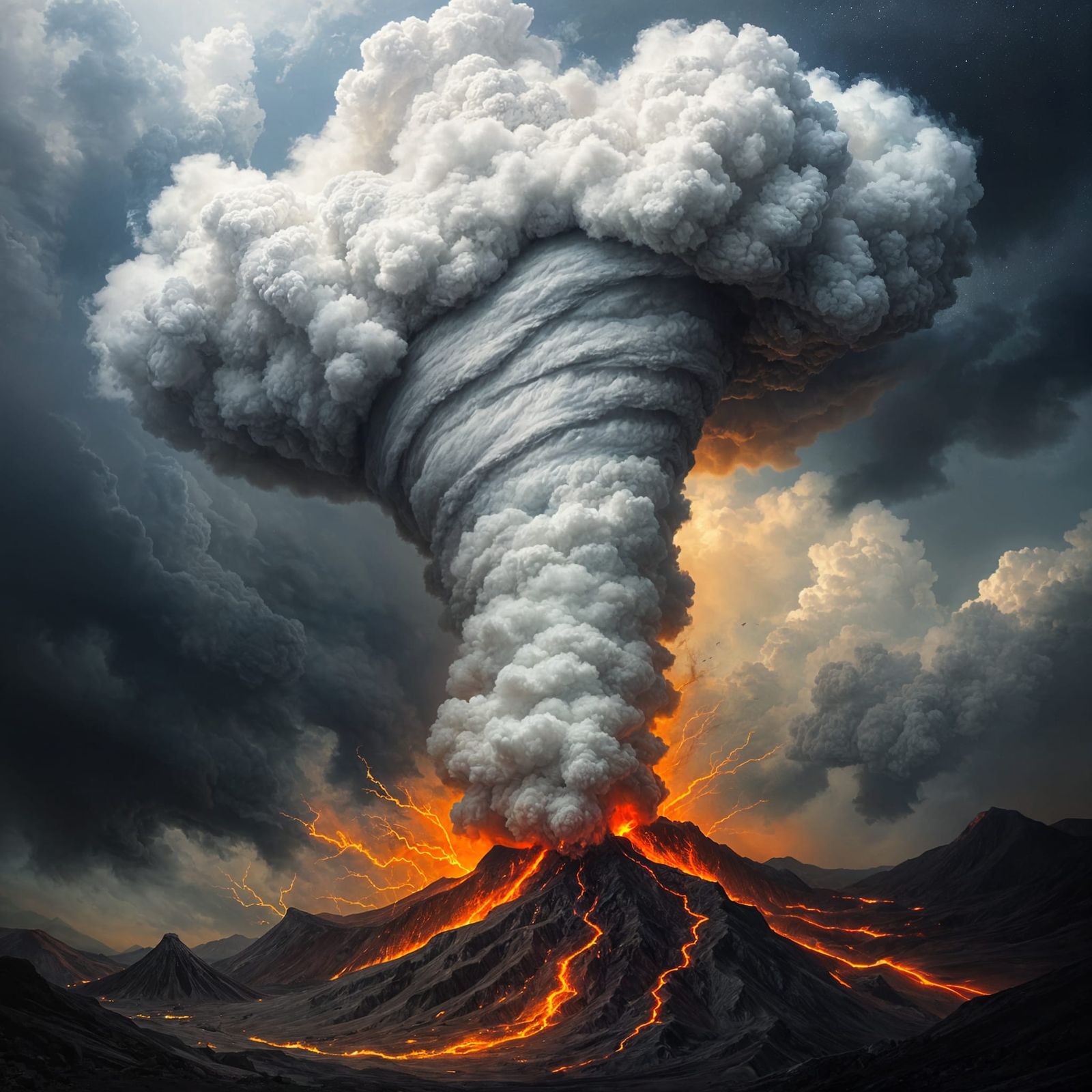 Tornado Meets Volcano in Dramatic Landscape