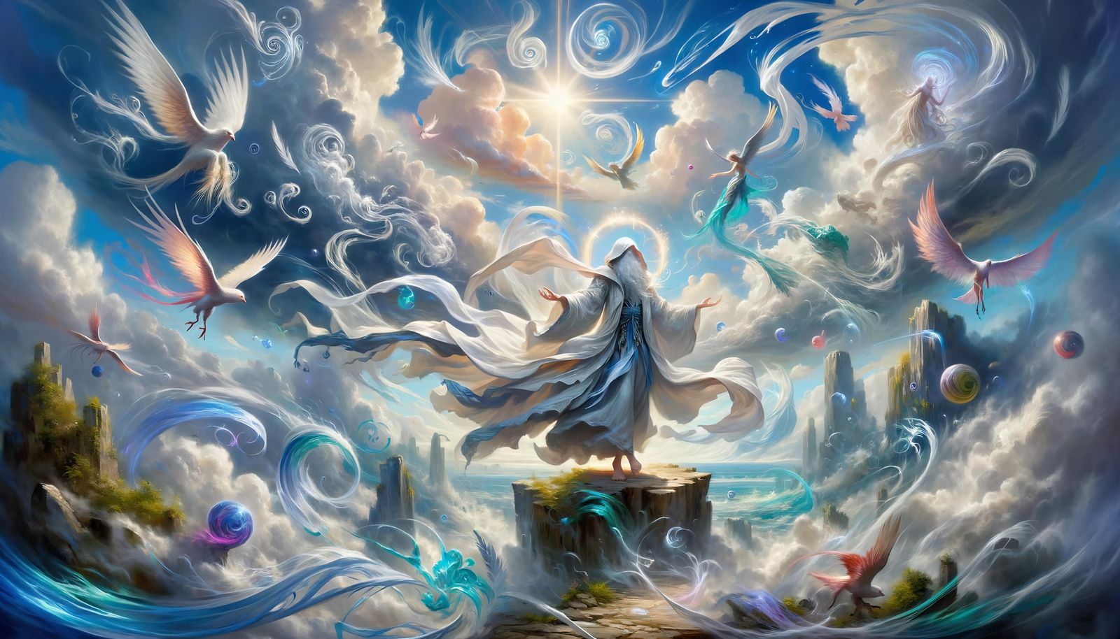 Ethereal Air Domain Cleric Commanding Wind Spirits