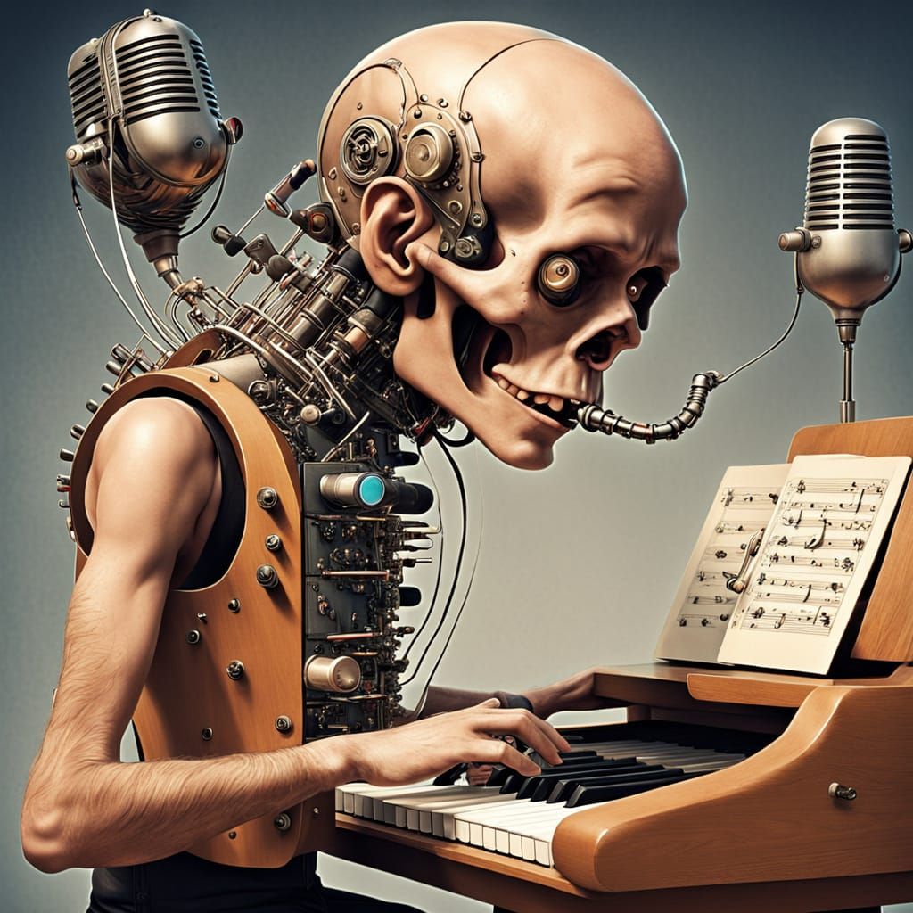 AI, manifesting in physical form, composes music with 20th century equipment - 2