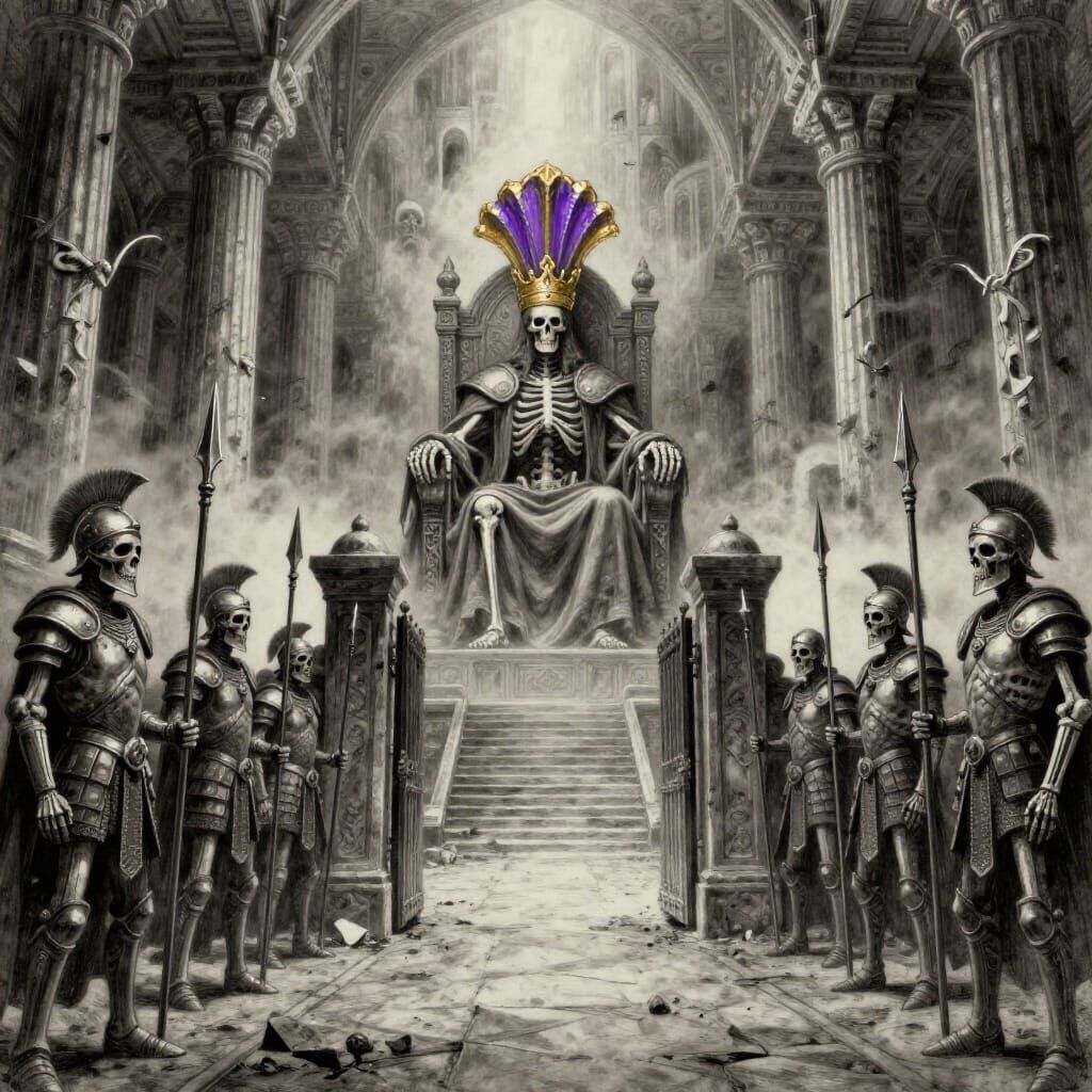 Underground City of the Dead Charcoal Drawing