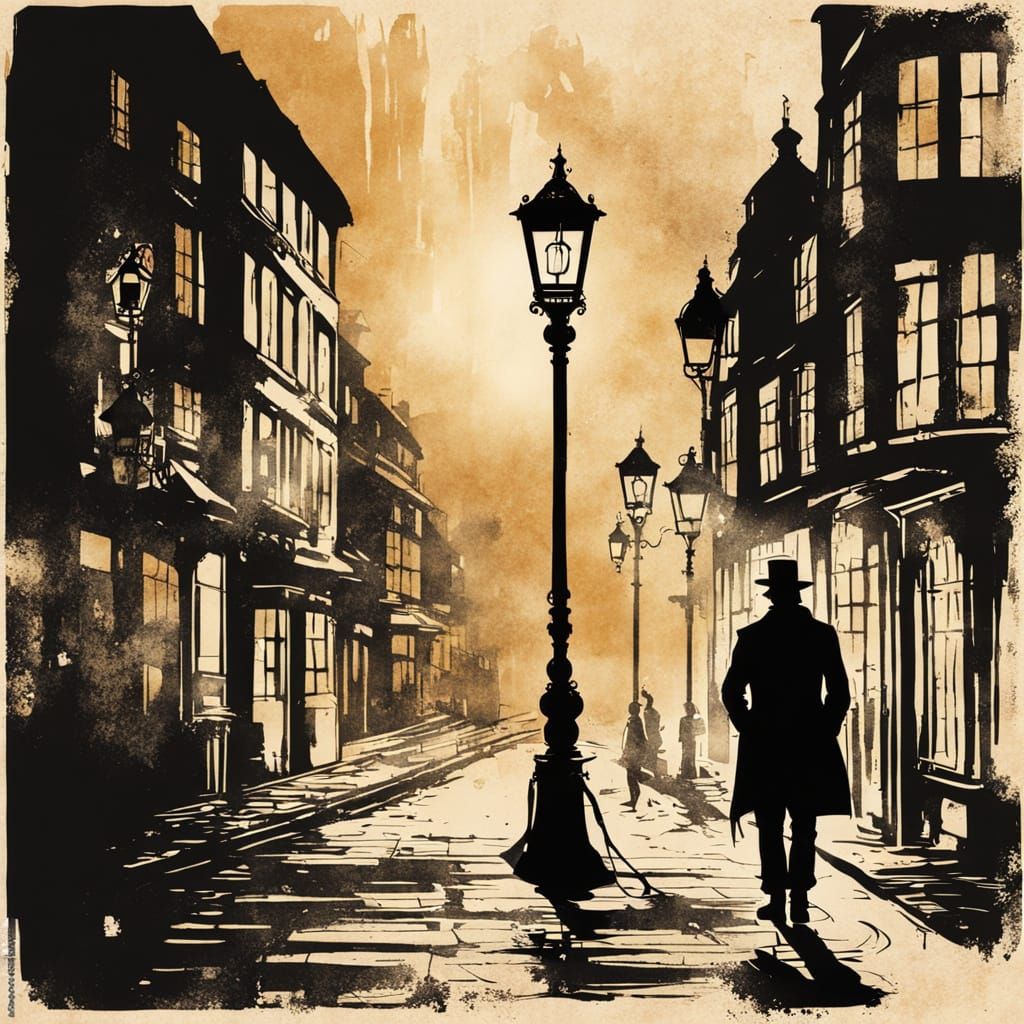 A Steampunk Figure Emerges from the Shadows