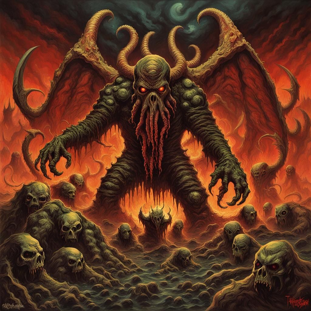 Thrash Metal Album Cover: Tulsa Doom & Cthulhu