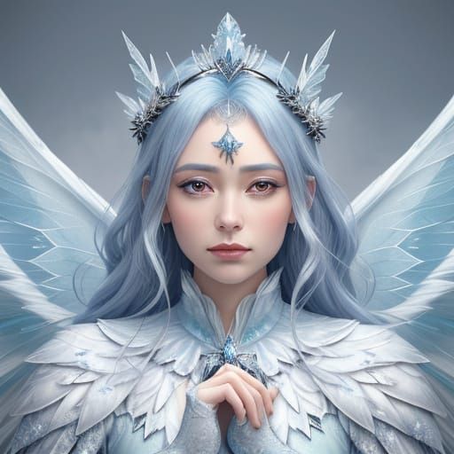 Regal Ice Moth Queen in Frosty Elegance