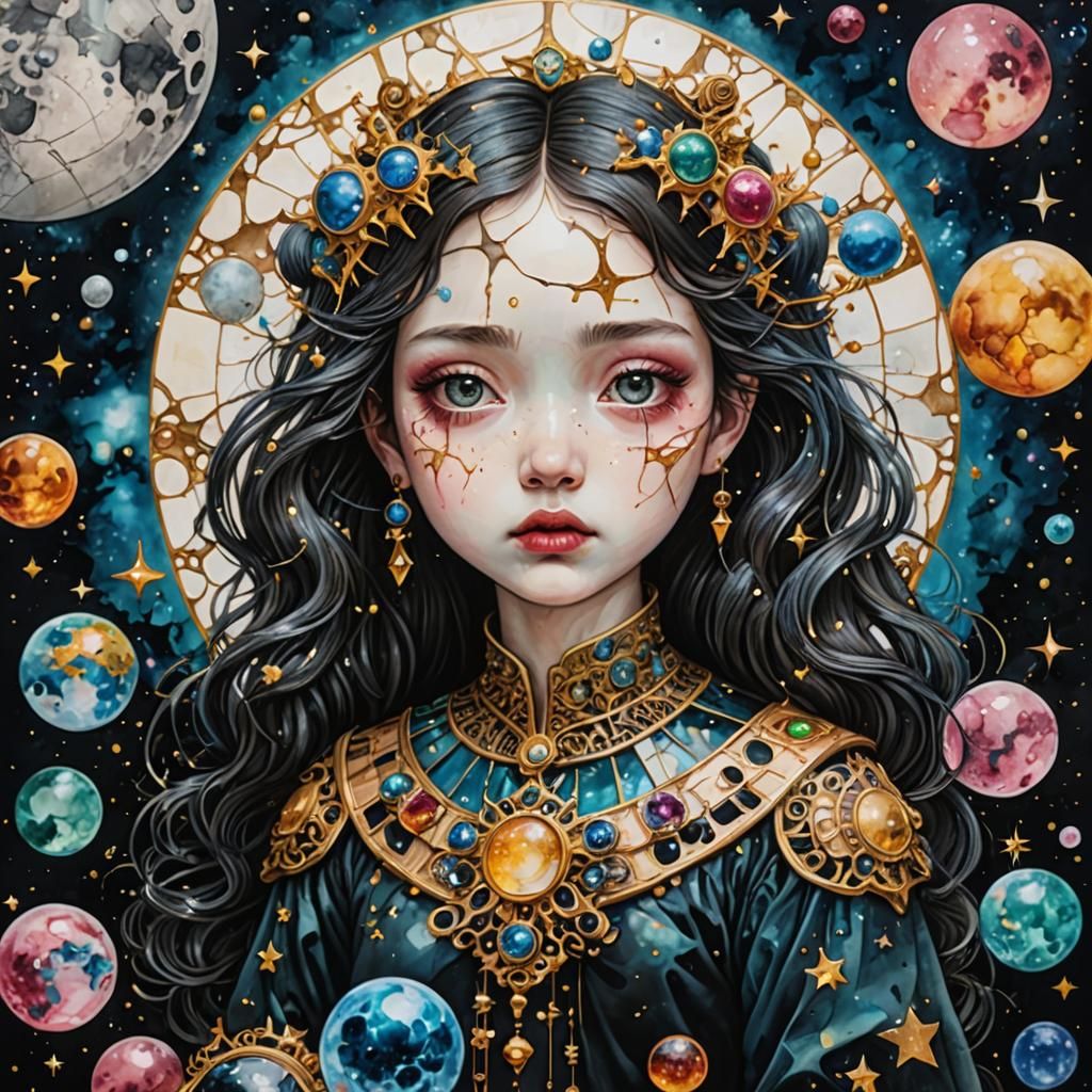 Shattered Cosmos in Alcohol Ink Style