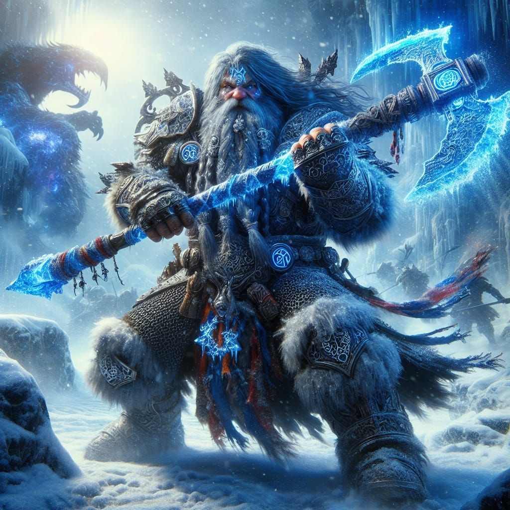 Battle Dwarf in Winter Arena: Unreal Engine Concept