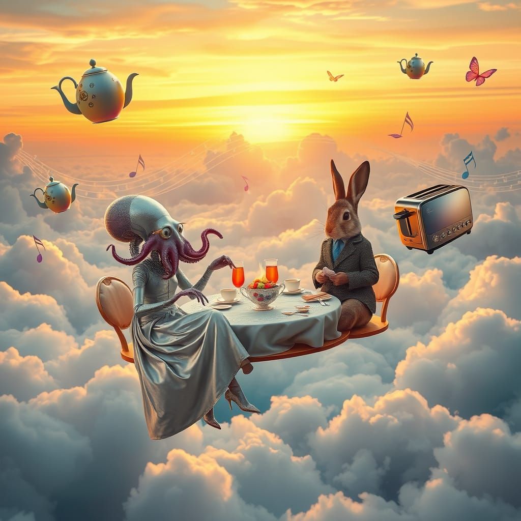 Whimsical Cloud Tea Party with Hologram Host