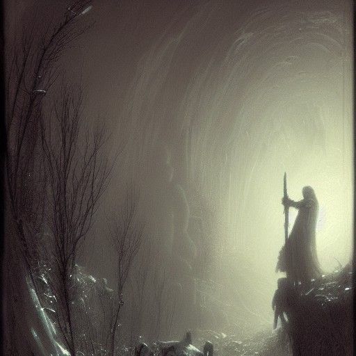 Frostbitten Horror in Engraving Style