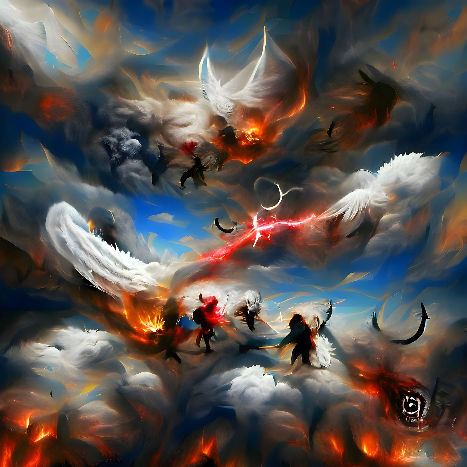 Angels and Demons Clash in Epic Sky Battle