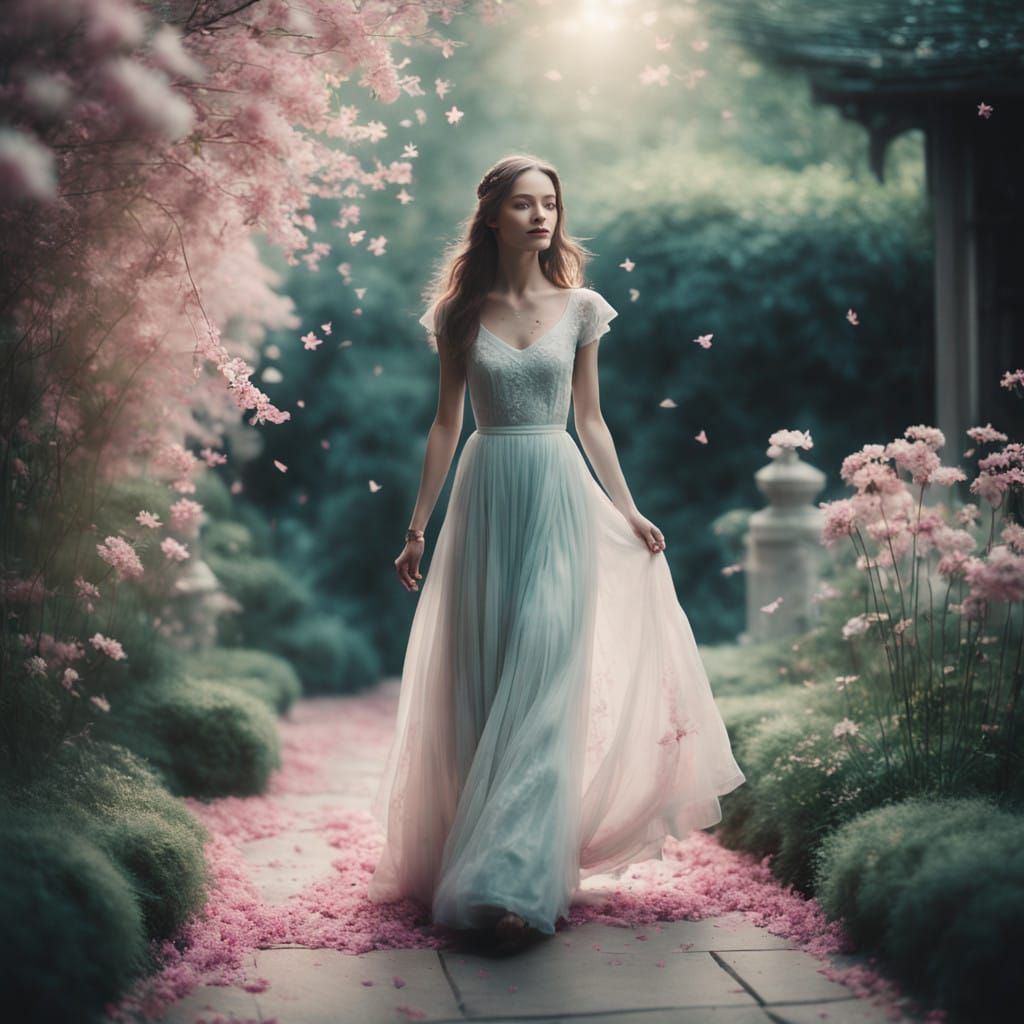 Ethereal Garden Goddess in Soft Focus