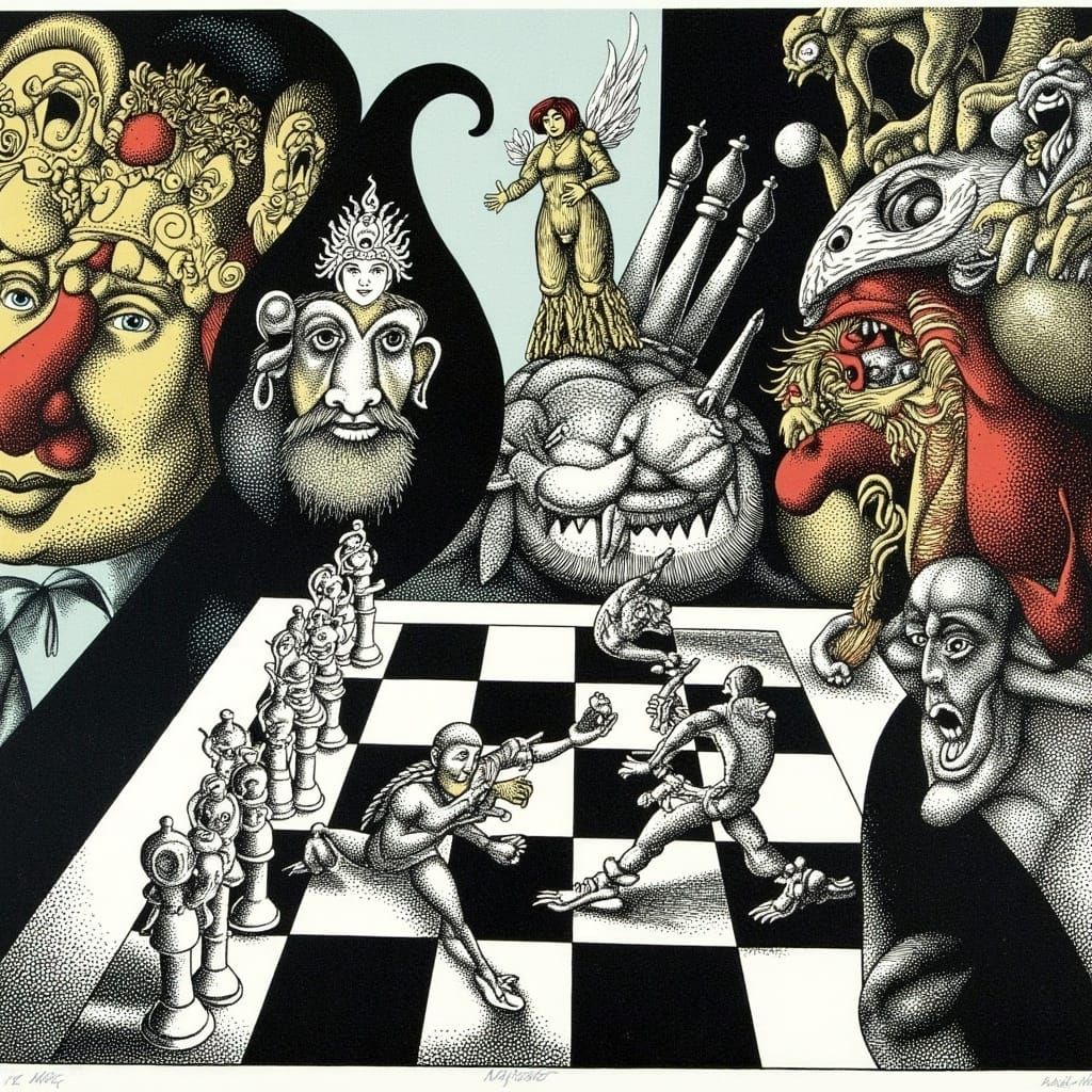 Surreal Chess Game in Fantasy Style