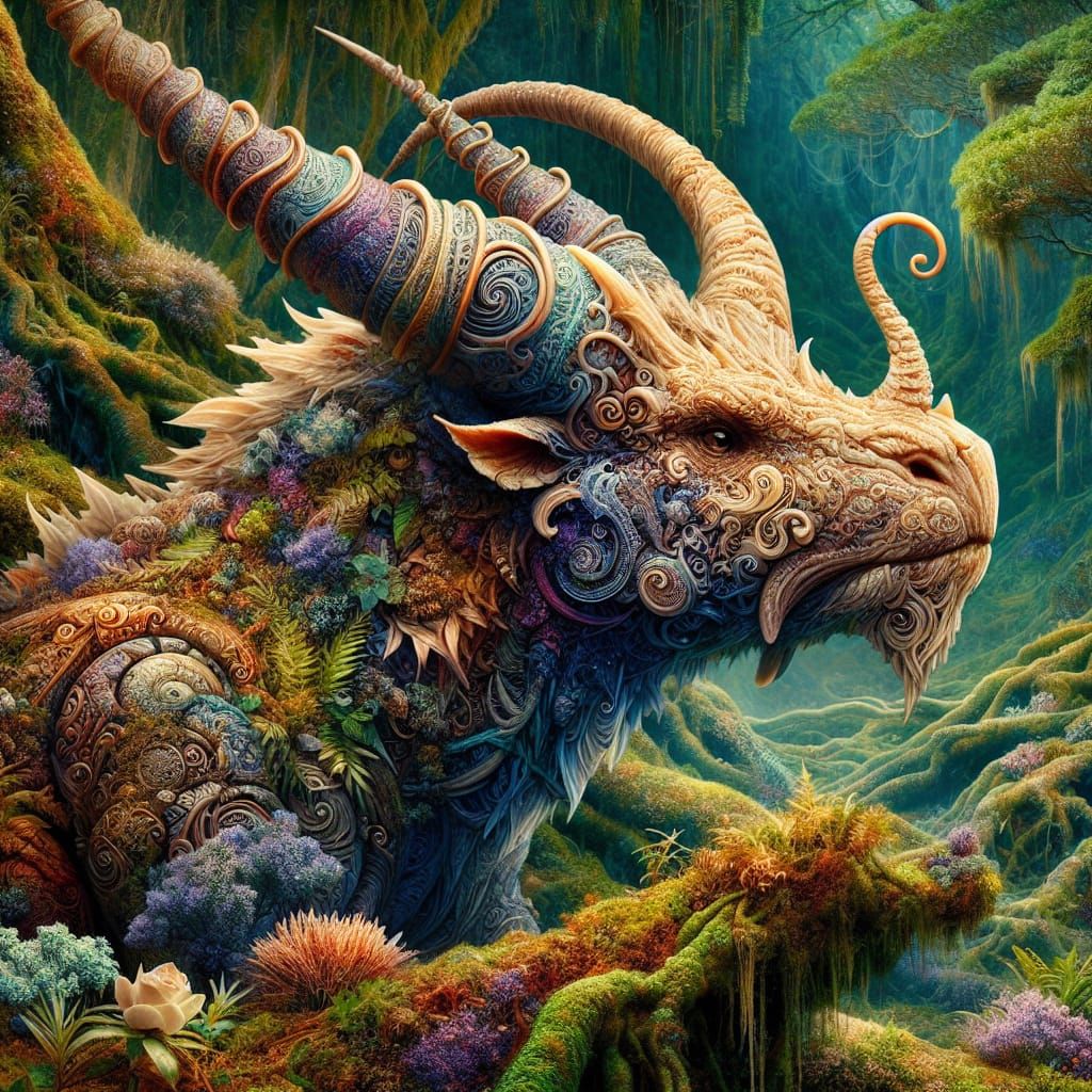 Enchanting Crumple Horned Snorkack in Mystical Sunset Hues