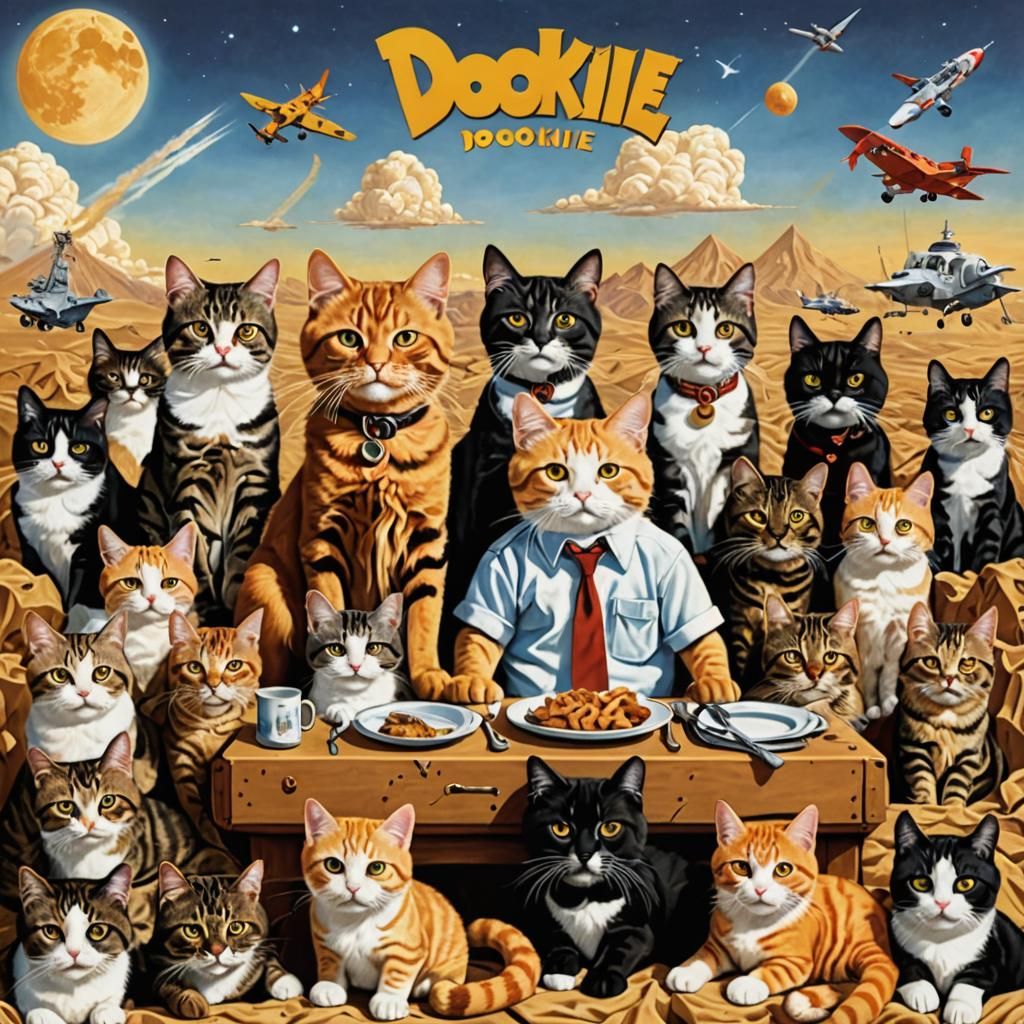Dookie Album Cover Recreated with Cats