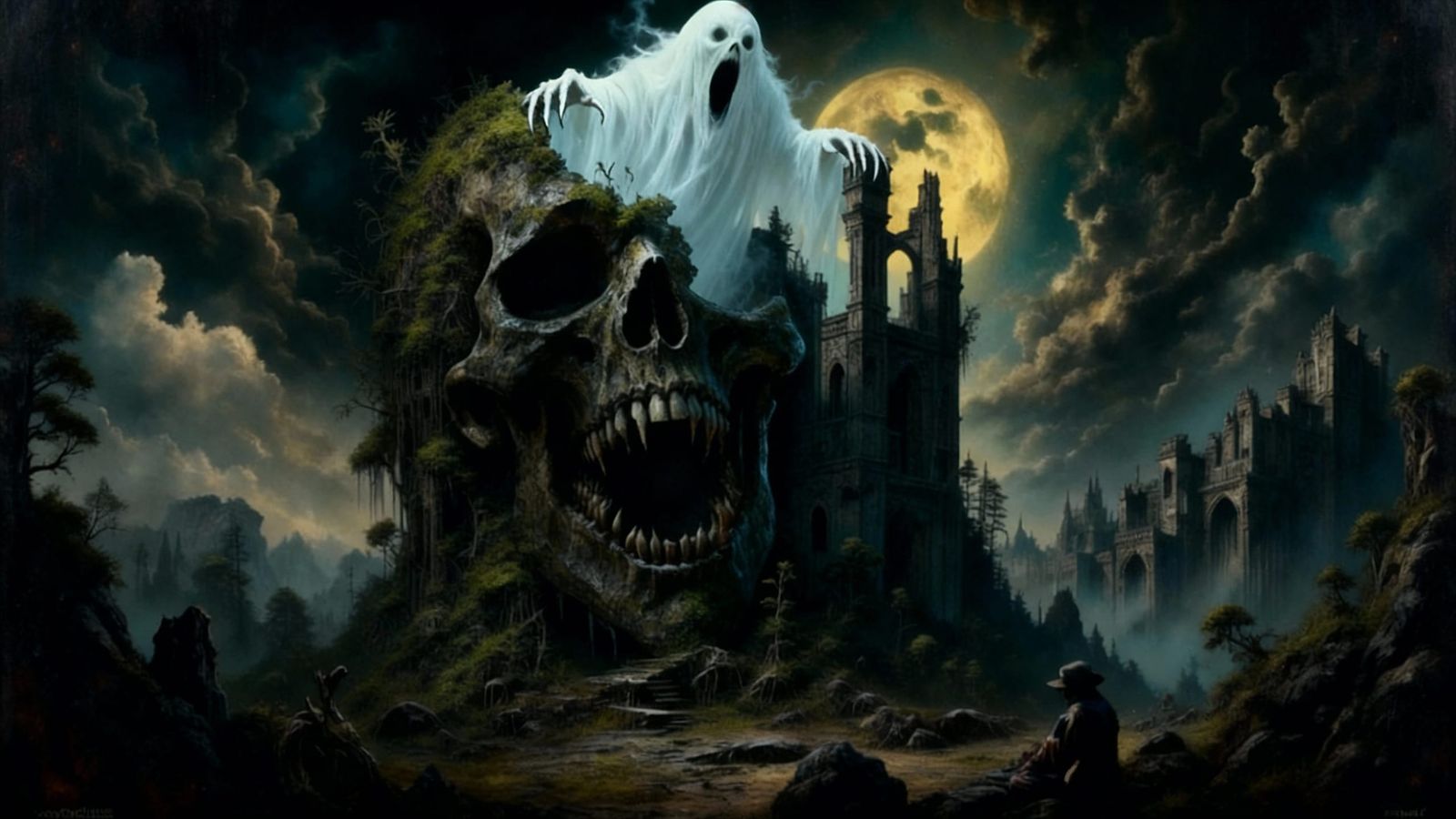 Ghostly Apparition Emerges From Ancient Skull Castle