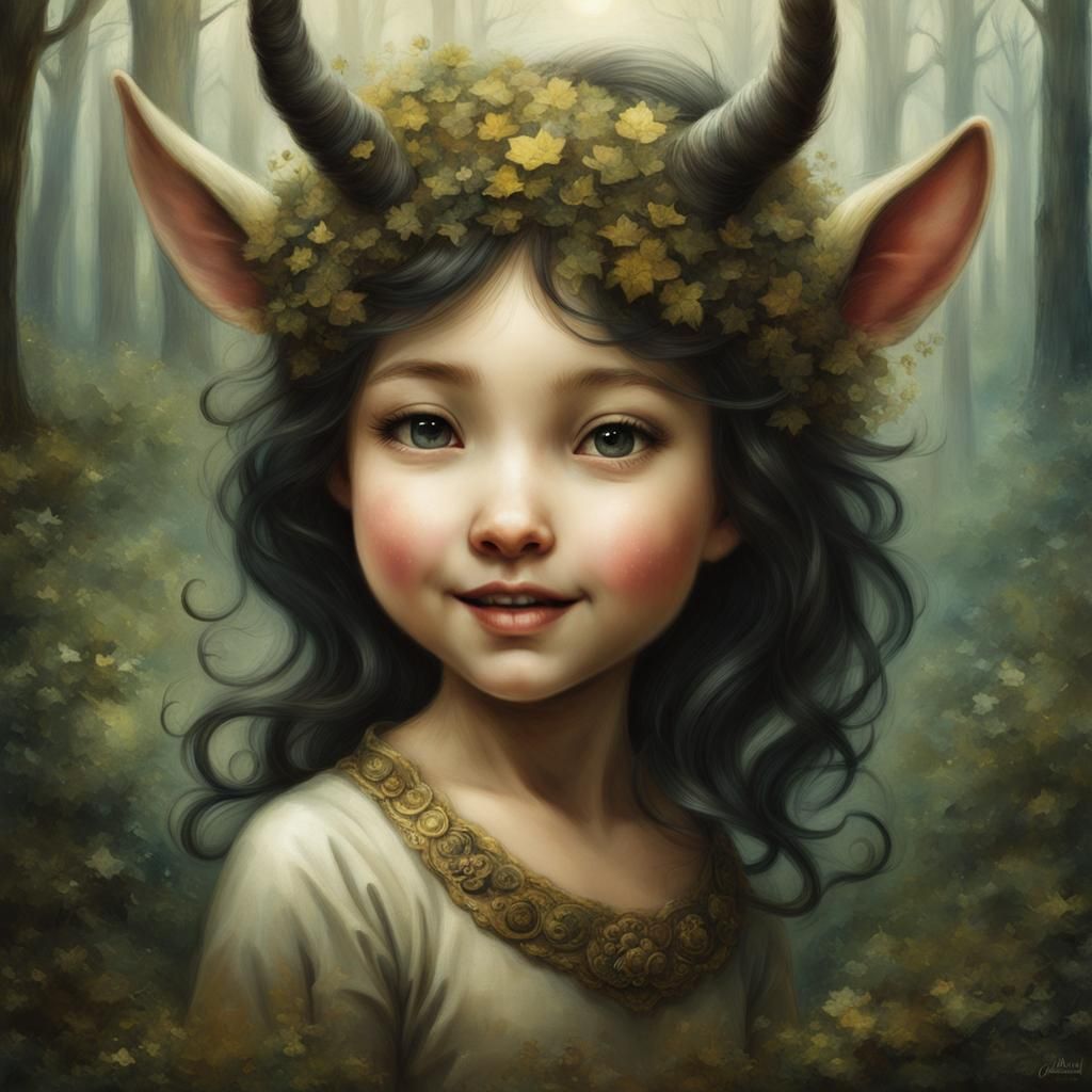 Chibi Centaur in Forest: Surreal Digital Portrait
