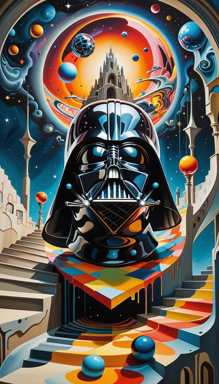 Surreal Cosmic Portrait of Darth Vader