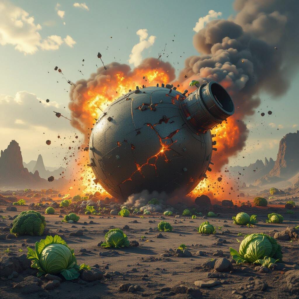 Vegetable Apocalypse: Hyperrealistic 3D Destruction
