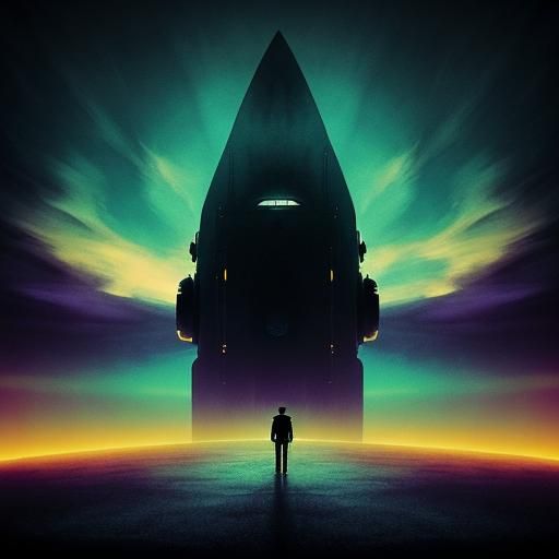 Surreal Bus Stop Encounter in Salvador Dali Style