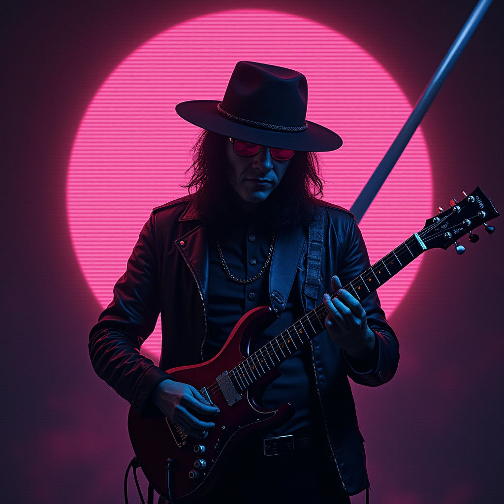 Synthwave Grimdark Neon Retro Scene