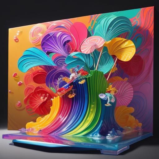 Ukiyo-e Candy Girl on Lollipop Throne