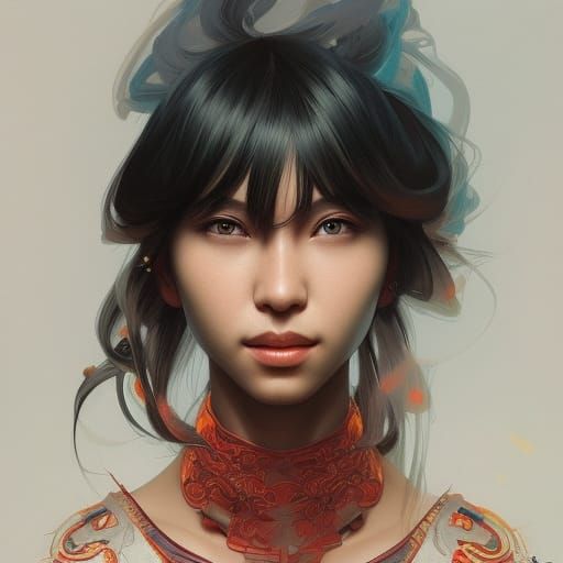 Hyperdetailed Portrait in Triadic Colors