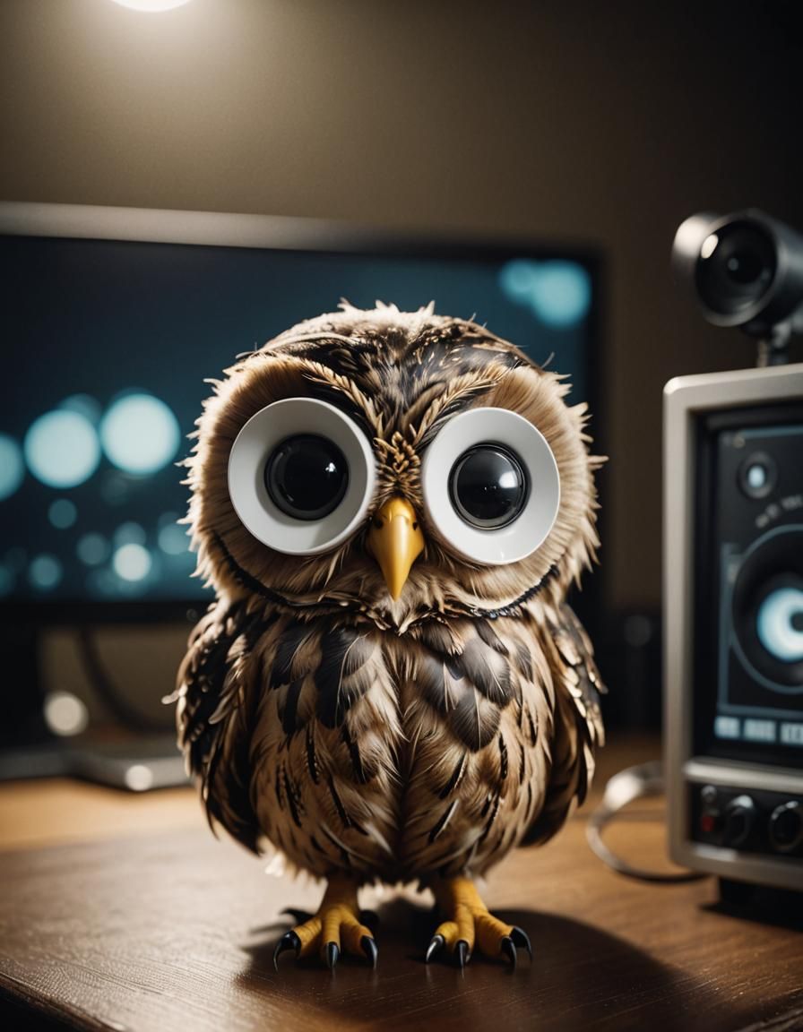 Close-up of a Cute Plush Owl Toy