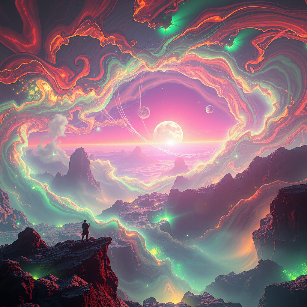 Luminous Energy Aura in a Futuristic Landscape