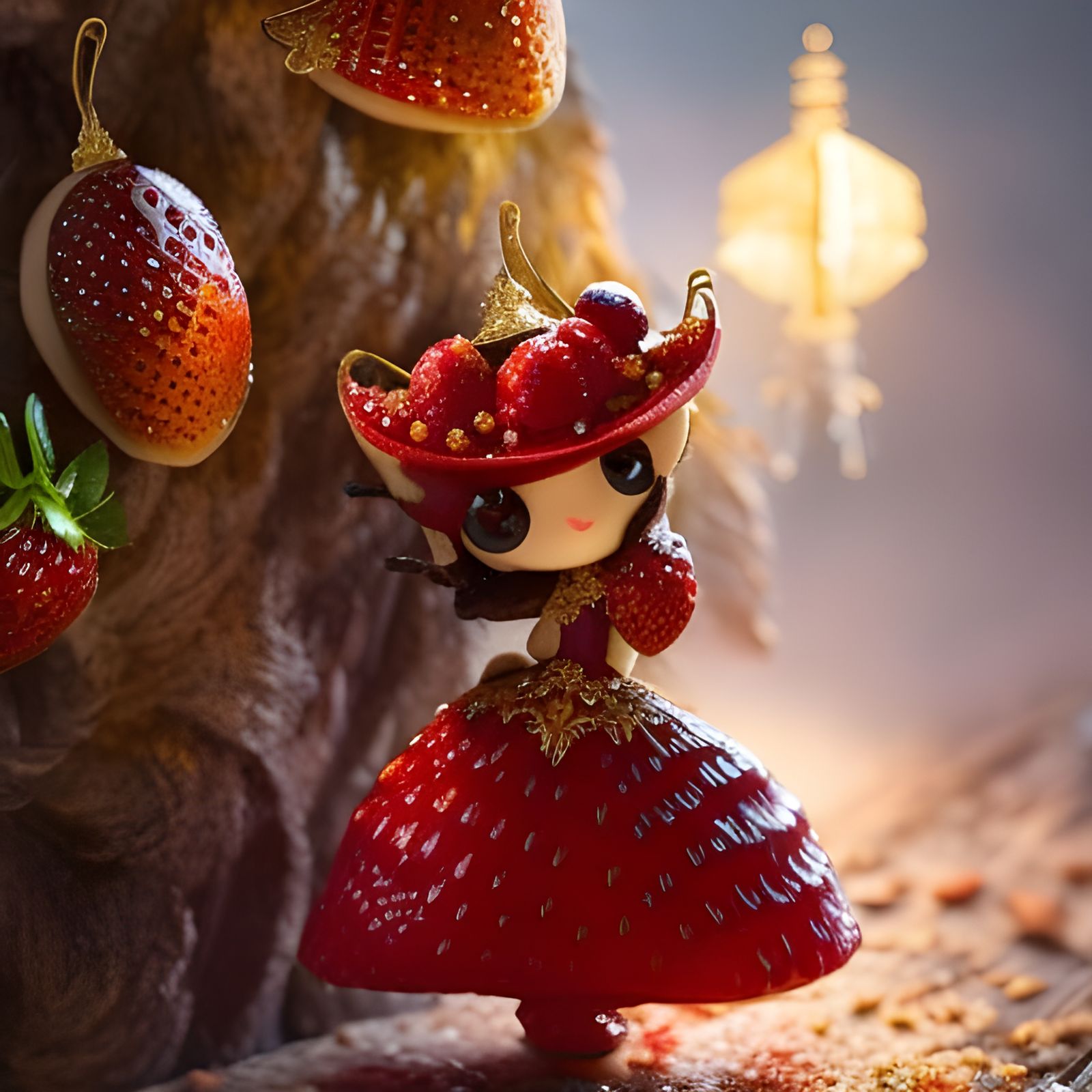 Strawberry Dessert Warrior on Pastry Counter