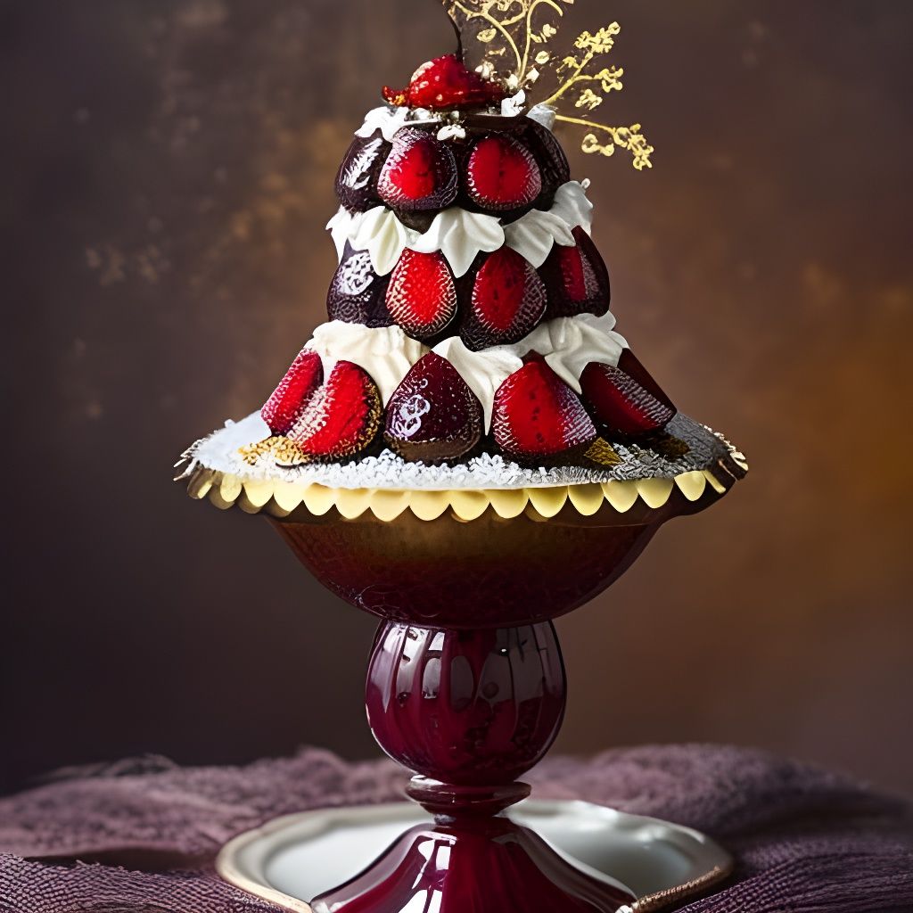 Strawberry Dessert Warrior in Ornate Digital Art Style