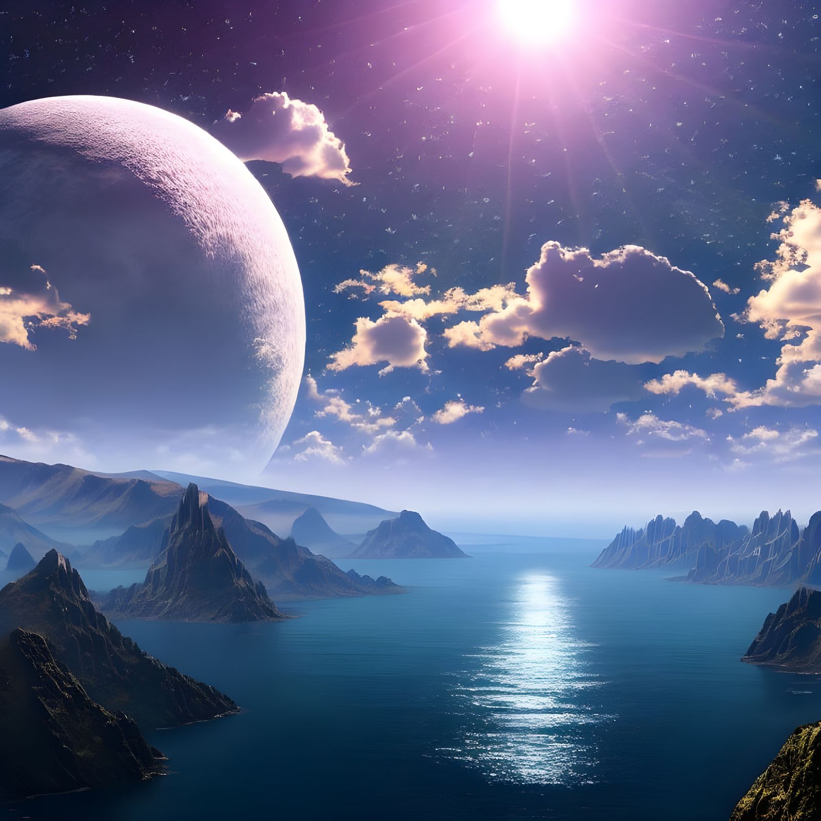 Astronaut and Cosmic Entity in Vast Space