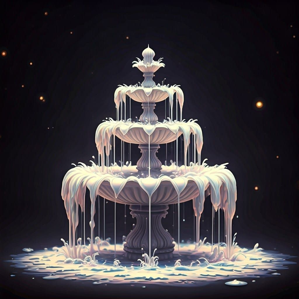 Crystal Fountain Overflowing with Melted Galaxy
