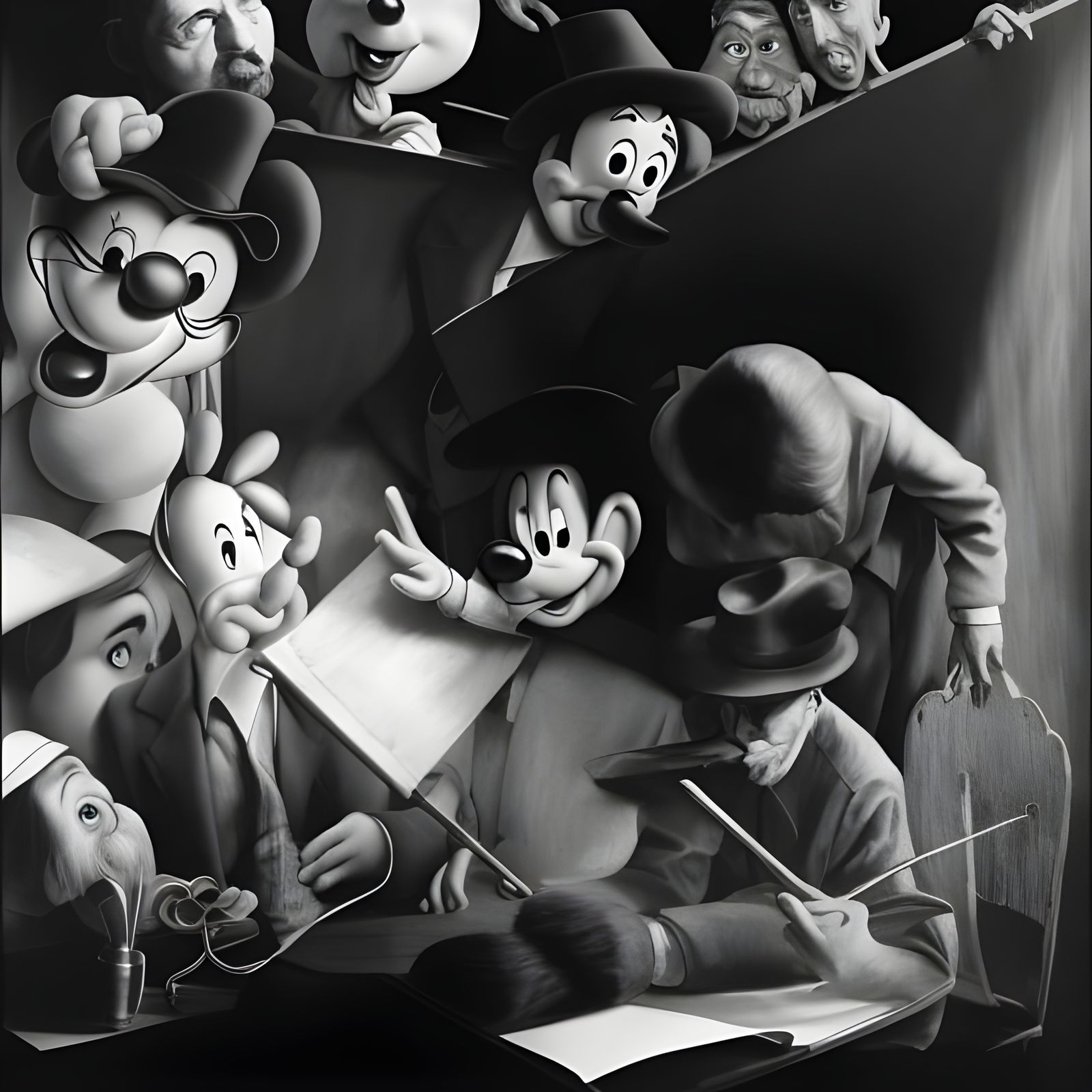 Cartoon Folk Art with Magical Particles