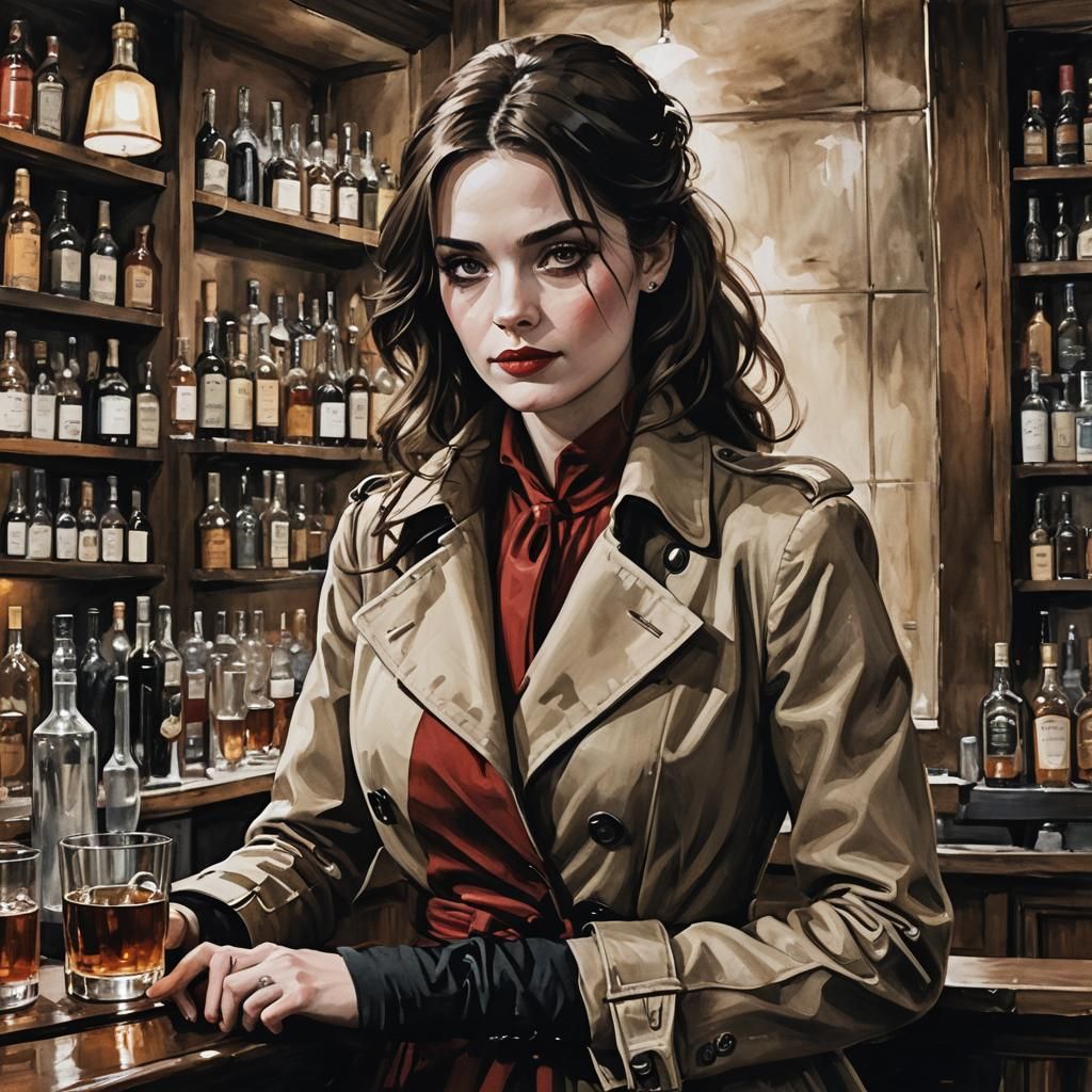 Crimson Dame: A Fantasy Concept Art Bar Scene
