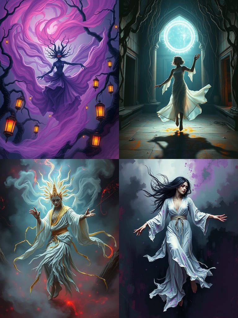 Ethereal Thai Folklore Spirit Dances Under Neon Skies