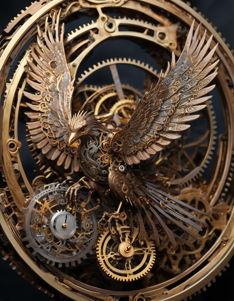 Clockwork Phoenix Taking Flight: Steampunk Fantasy Masterpie...