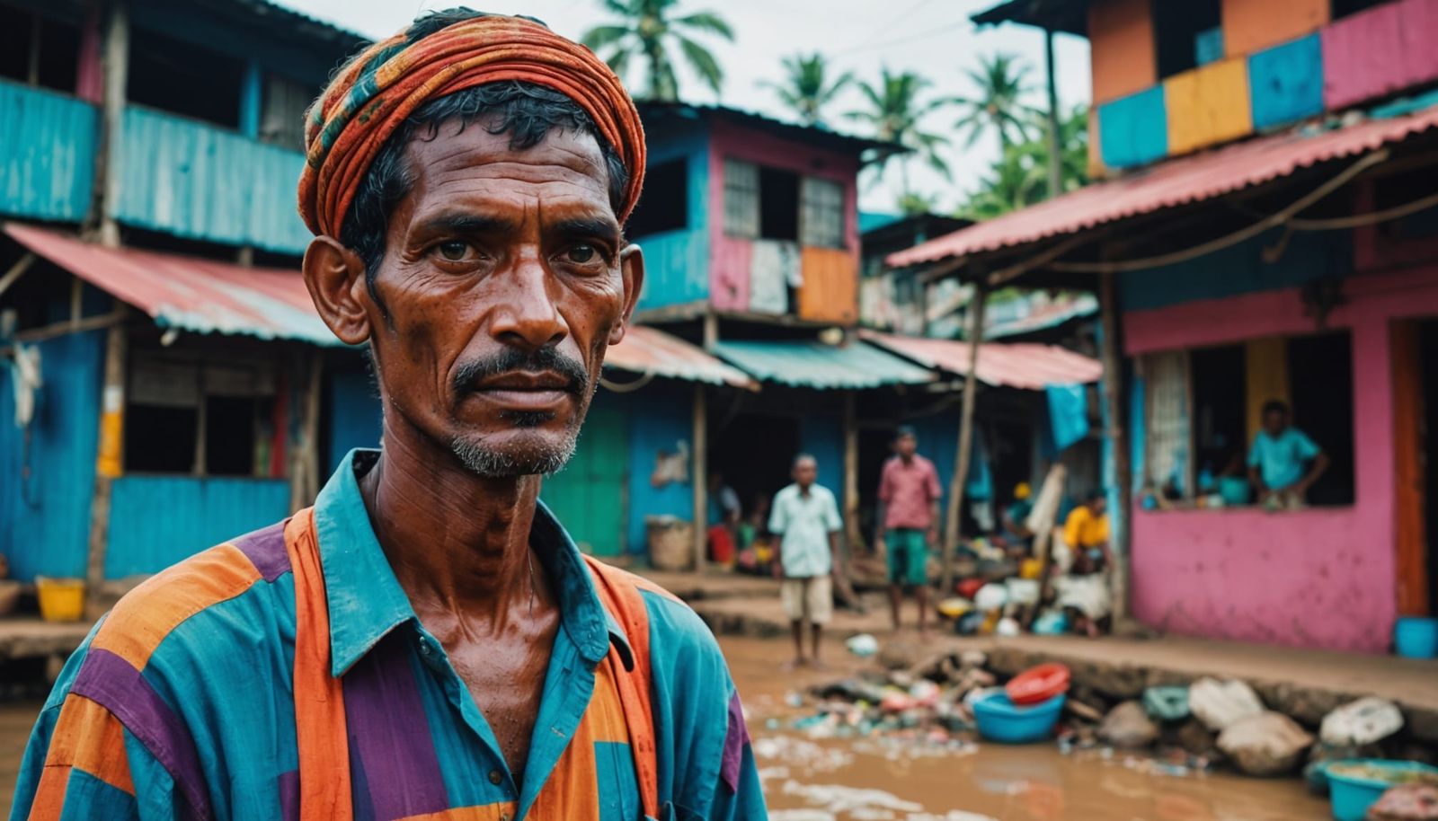 Glitched Portrait of Sri Lankan Fisherman
