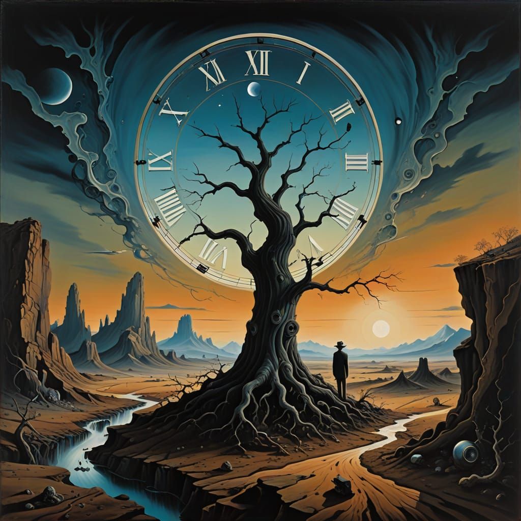 Ethereal Surrealist Dreamscape in Oil Paint Style