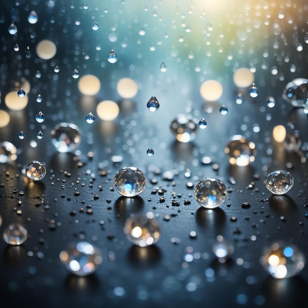 Raindrops on Sparkling Gems in Natural Light