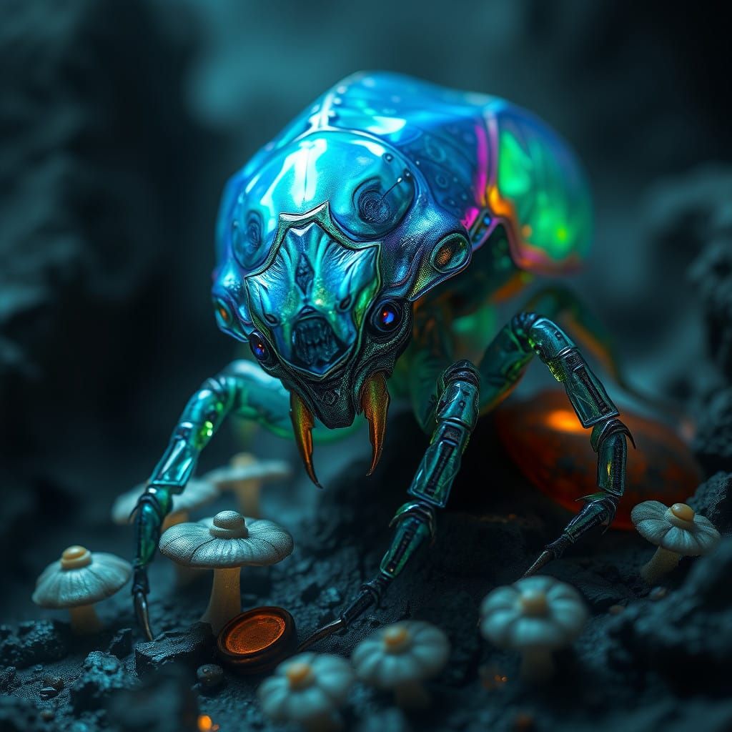 Ethereal, Iridescent Creature Lurks in the Shadows