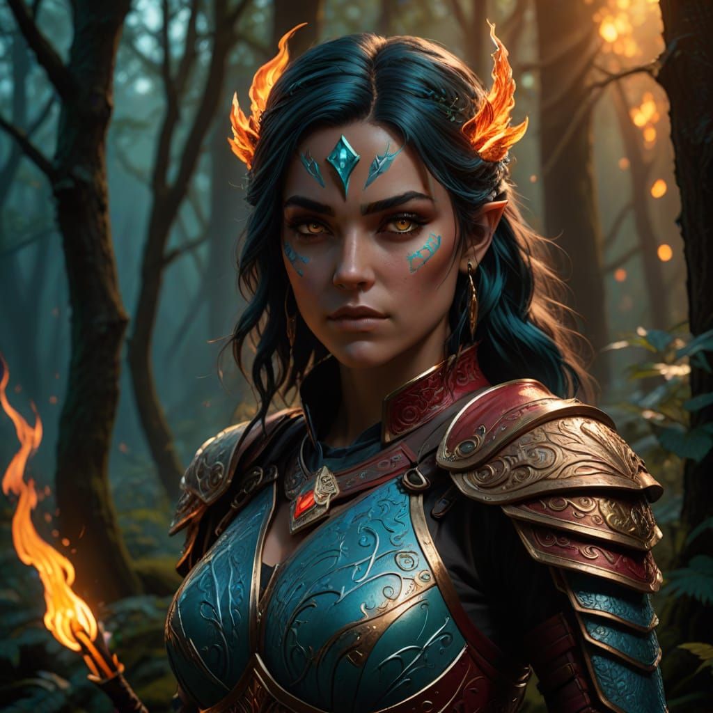 Ethereal Rogue Amidst Mystical Flames