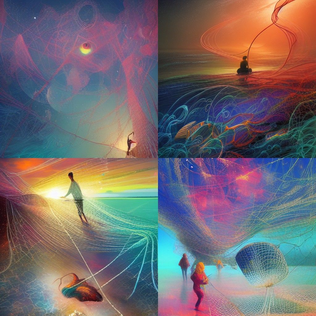 Fishing Net Over Earth: Experimental Digital Art