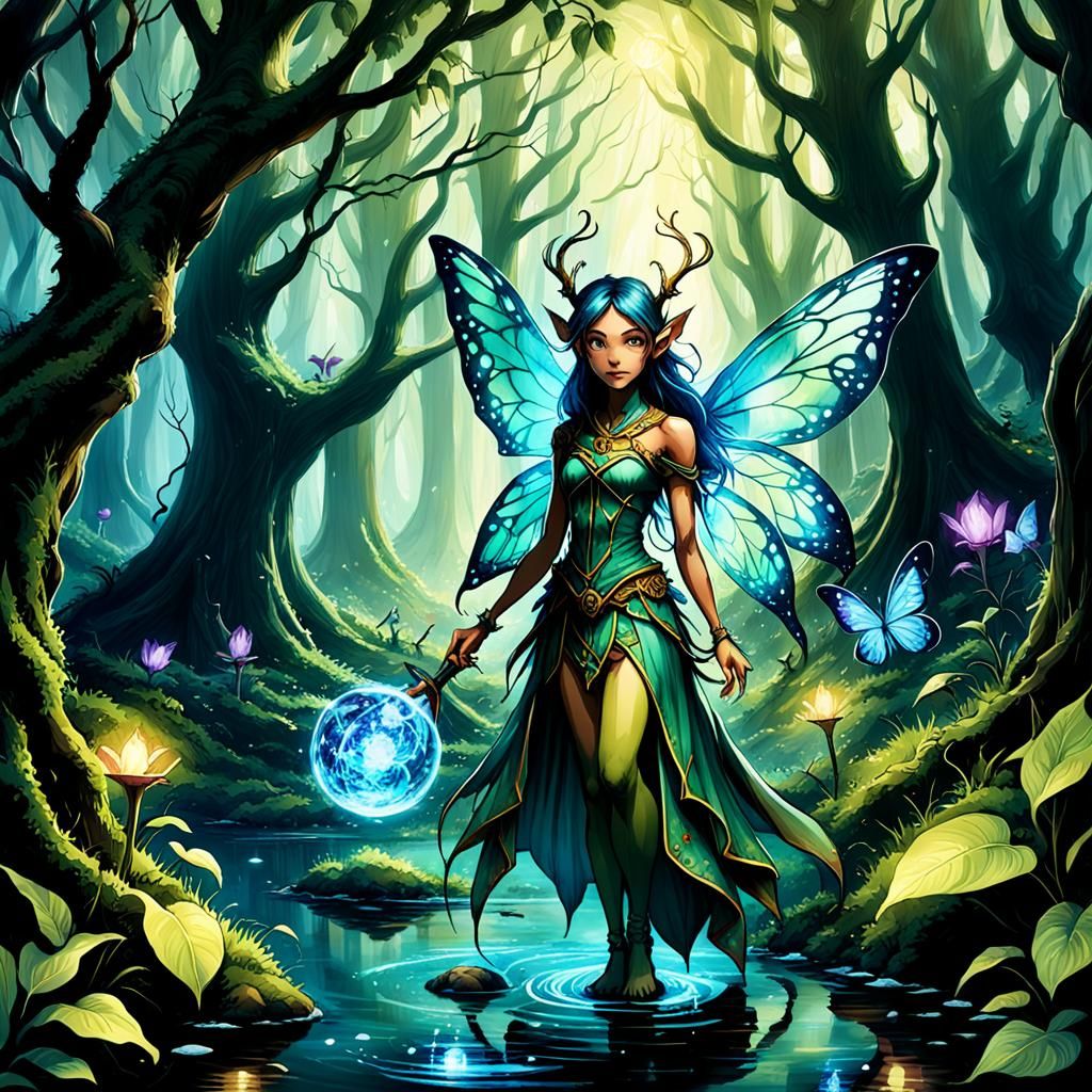 Enchanted Fae Enclave: A Matte Painting