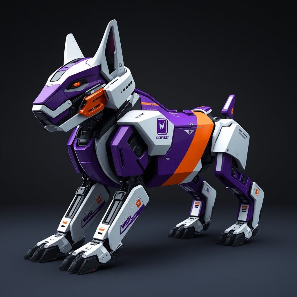 Cyberpunk Robot Dog in Futuristic Style