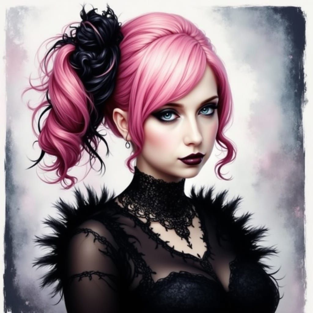 Gothic Pink Fashion Fades into Darkness
