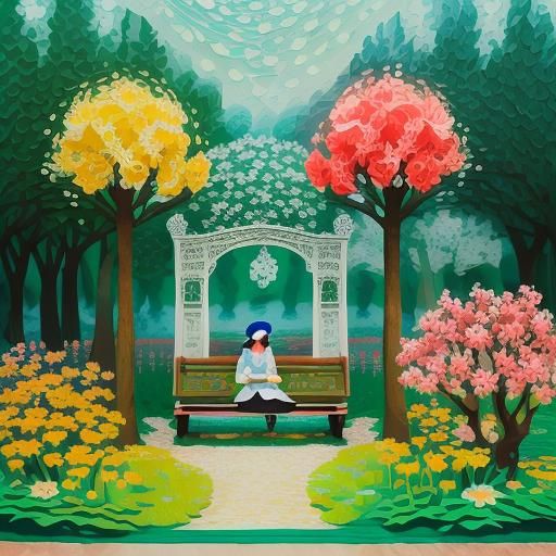 Impressionistic Paper-Cut Animation of a Park