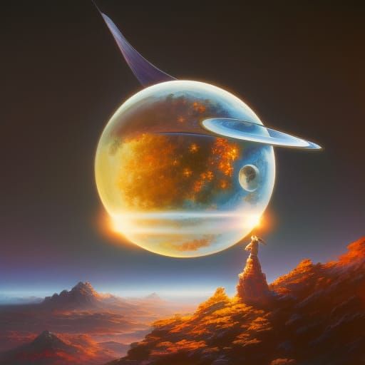 Hyperrealistic Woman Working in Space: Digital Art